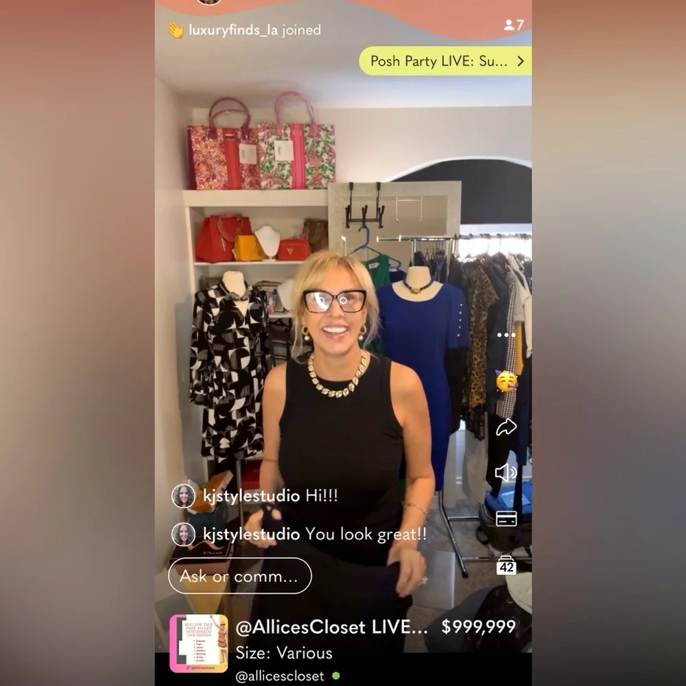 @AllicesCloset is Live! Shows Wednesday & Sunday.‎ Thrifted and Curated by me.